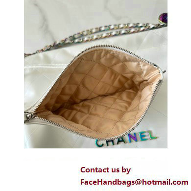 Chanel Shiny Calfskin  &  Rainbow Metal White 22 Handbag AS3261 2024